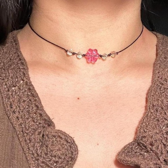 Jewelry - Wild rose choker Boho Flower necklace